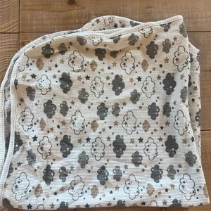 Baby Blanket - Cloud Print in Gray & Cream